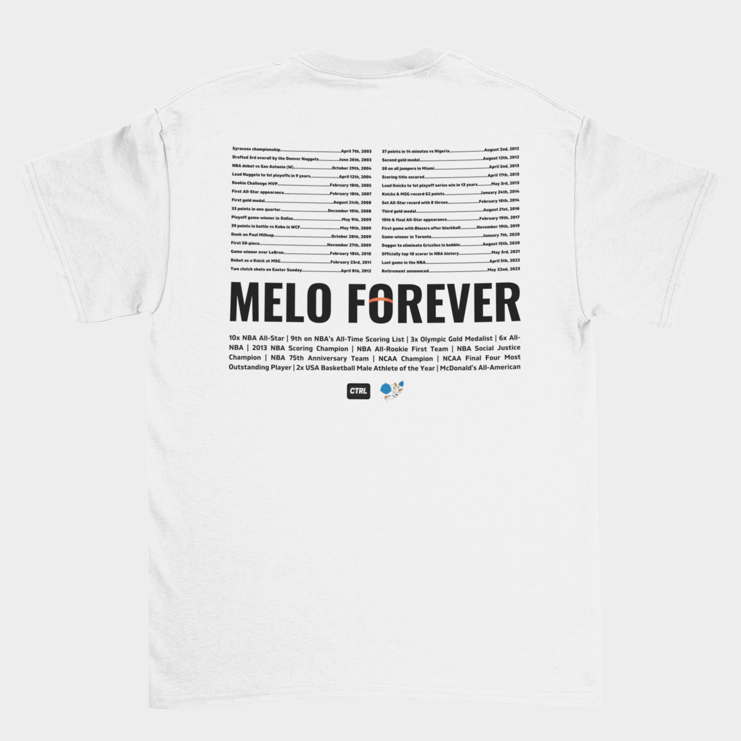 Melo Forever Retirement White Shirt | Elevated Tee